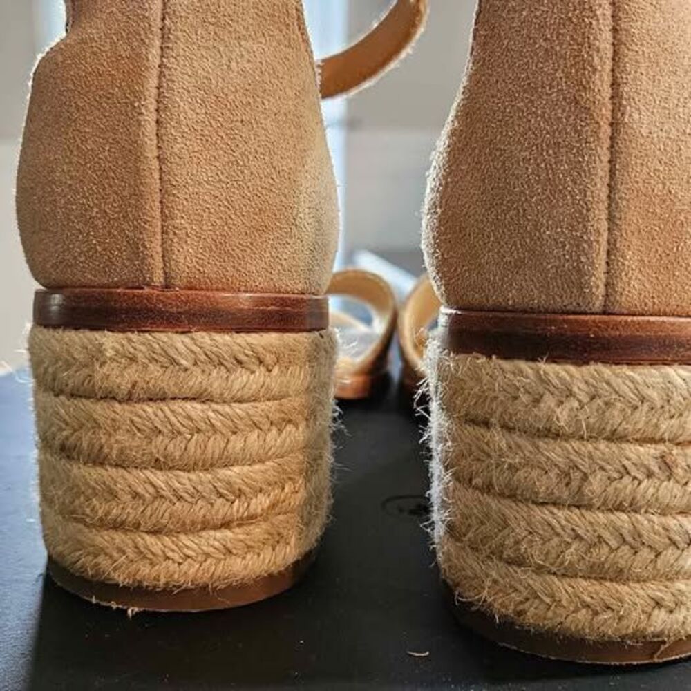 Women's Soludus Anthropologies leather ankle strap rope block heel Sandals 7 - Picture 3 of 7